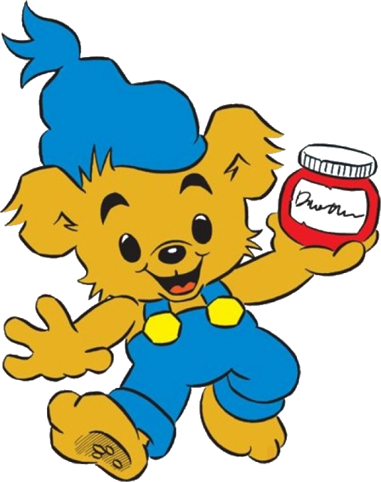 Bamse holding a jar of thunder honey