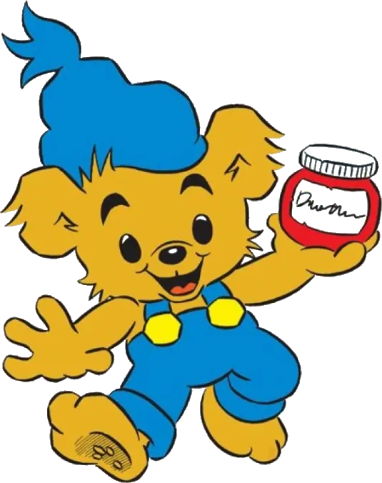 Bamse holding a jar of thunder honey