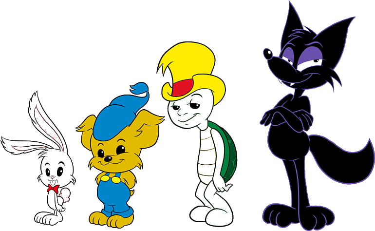 Bamse characters Lille Skutt, Bamse, Skalman, and Wolf